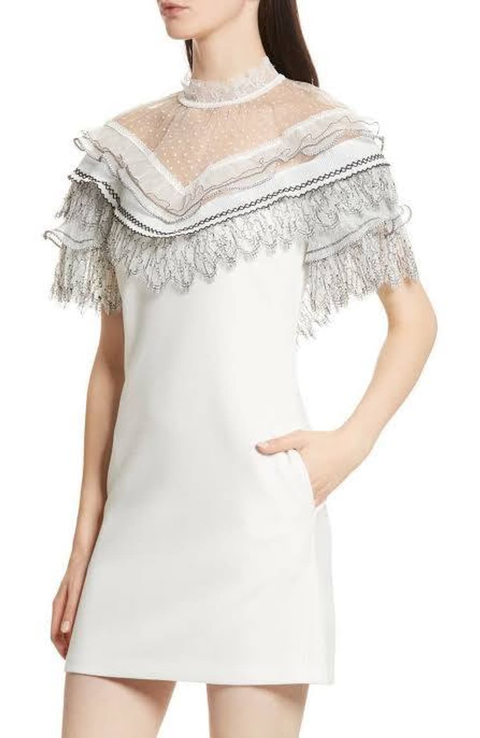 셀프포트레이트 레이스 프릴 미니 원피스 2사이즈 상품이미지1