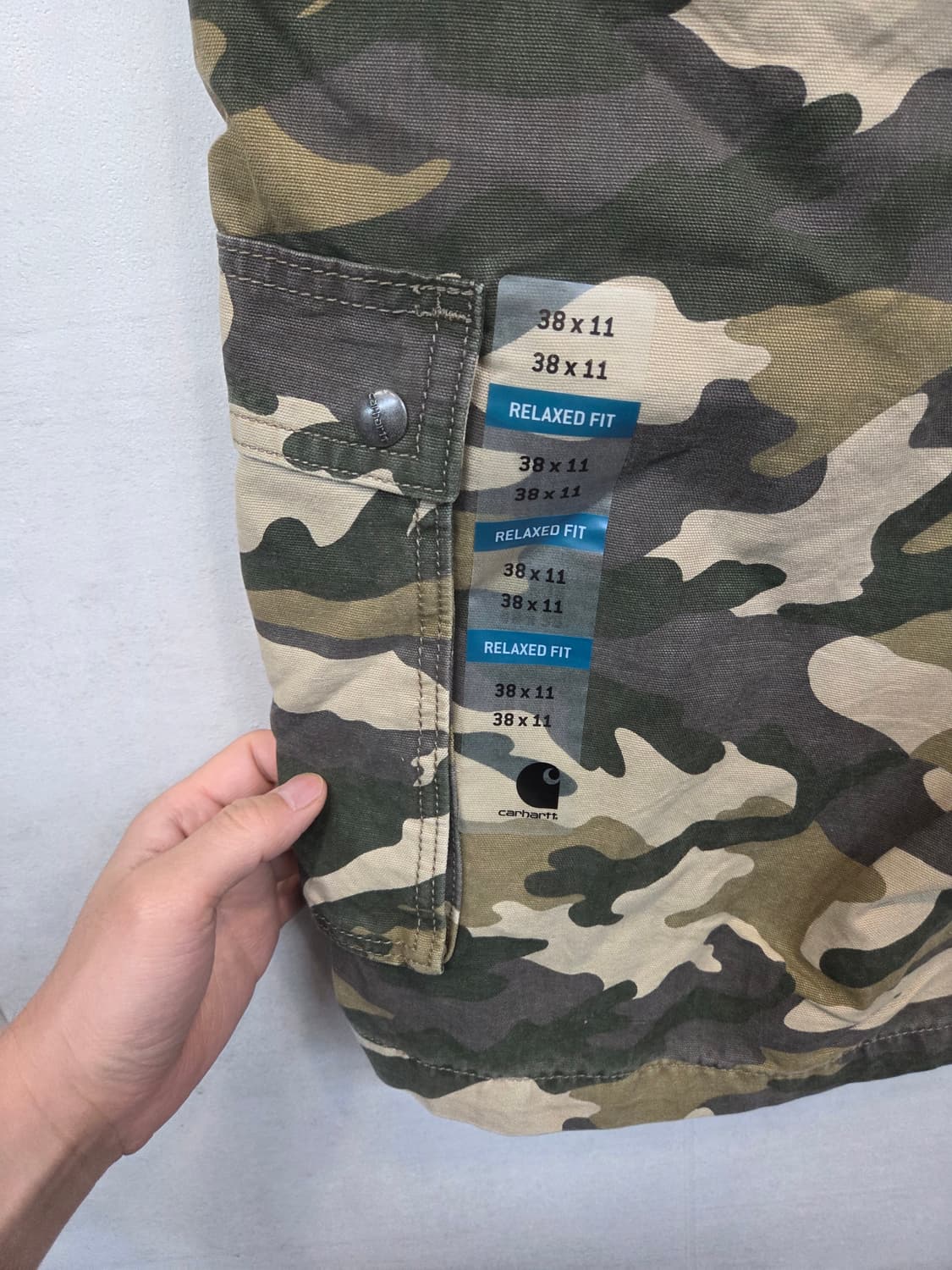 칼하트 릴렉스드핏 코튼 카모 카고반바지 38 상품이미지4