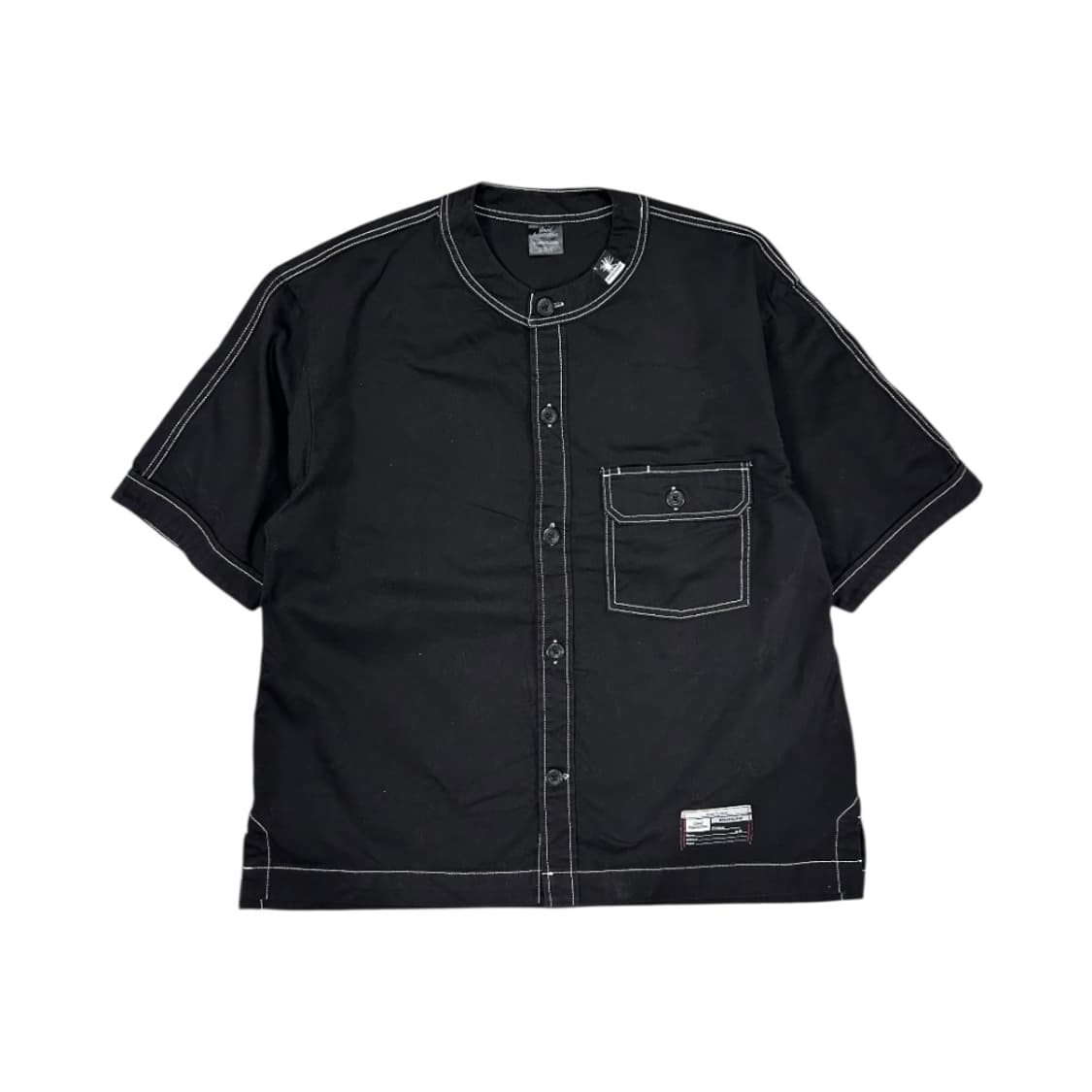 미하라야스히로 블랙 워크 스티치 하프 셔츠 L 상품이미지1