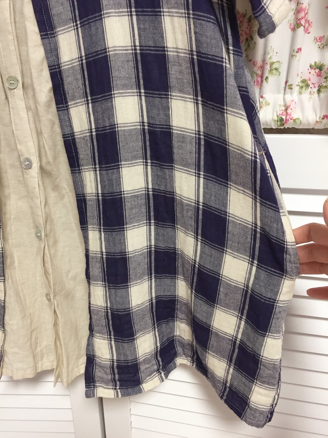 빈티지 모리걸 네이비 체크 바선생 상품이미지3