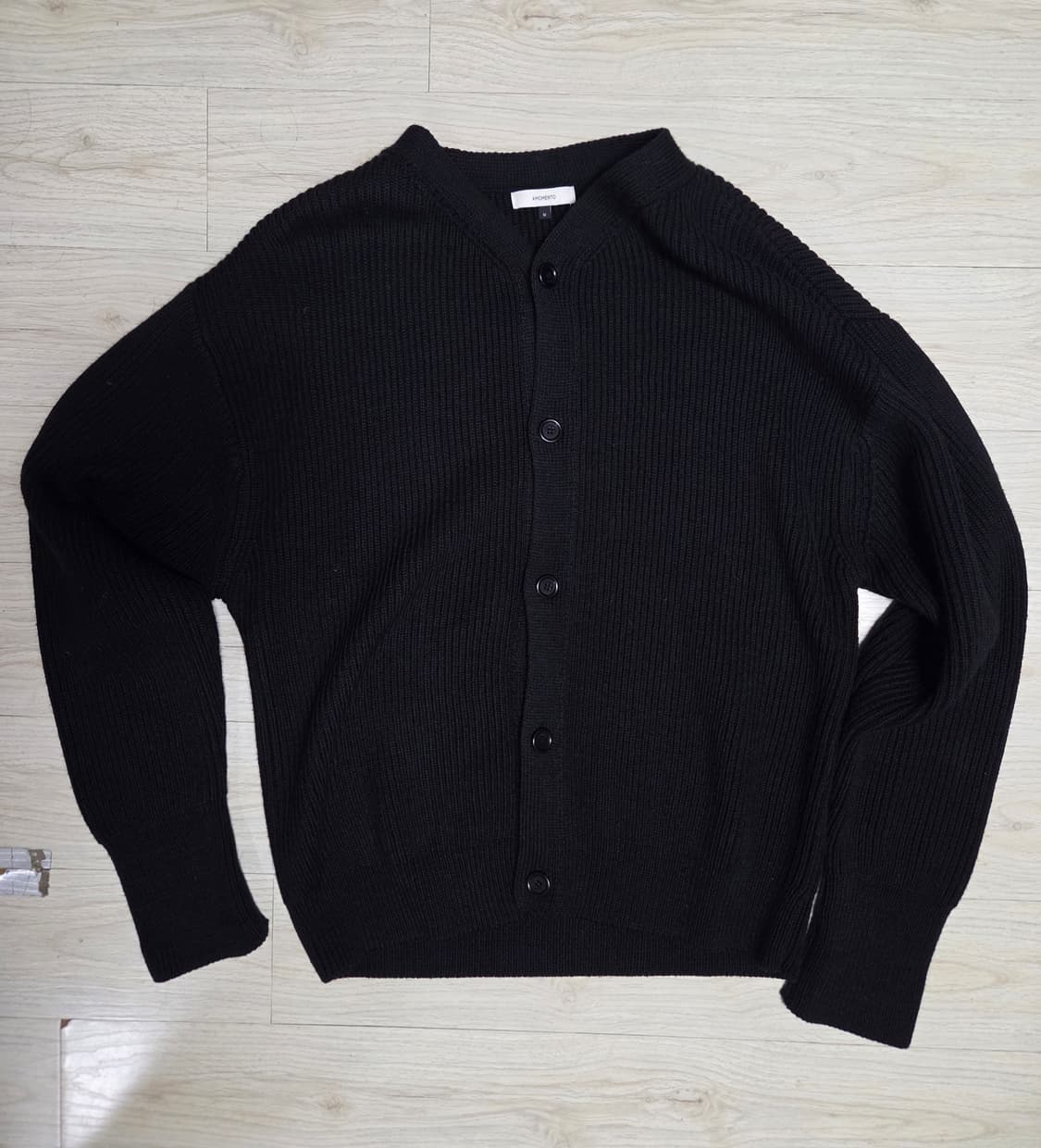AMOMENTO 블랙 니트 가디건 XL 상품이미지1