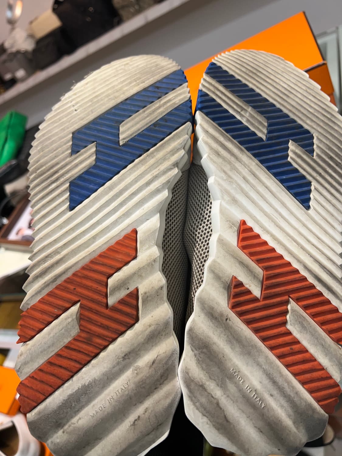 (41) 에르메스 바운싱 메쉬 스웨이드 베이지 오렌지 스니커즈 상품이미지6