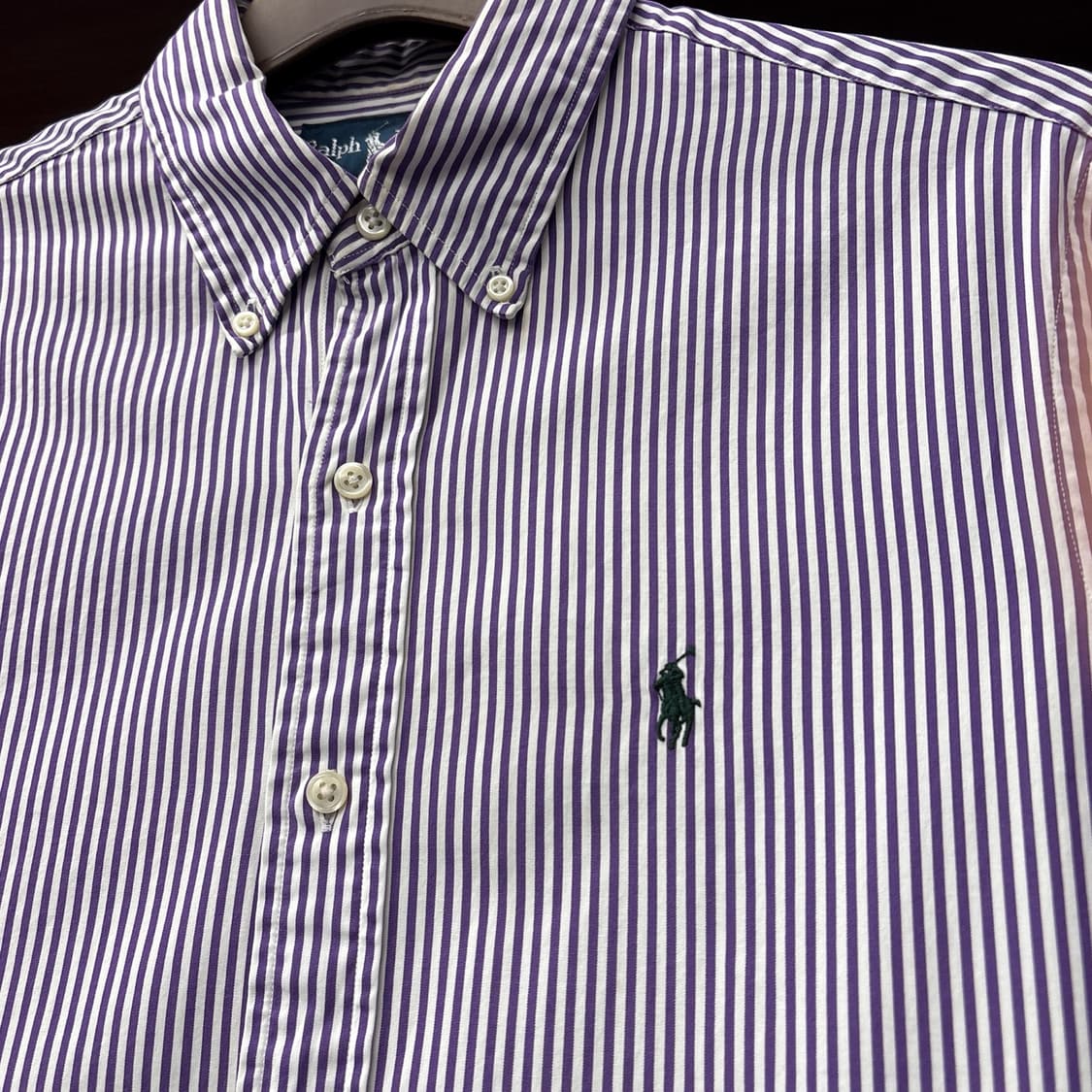 00s 폴로 랄프로렌 클래식 스트라이프 버튼다운셔츠 퍼플 N1164 상품이미지6
