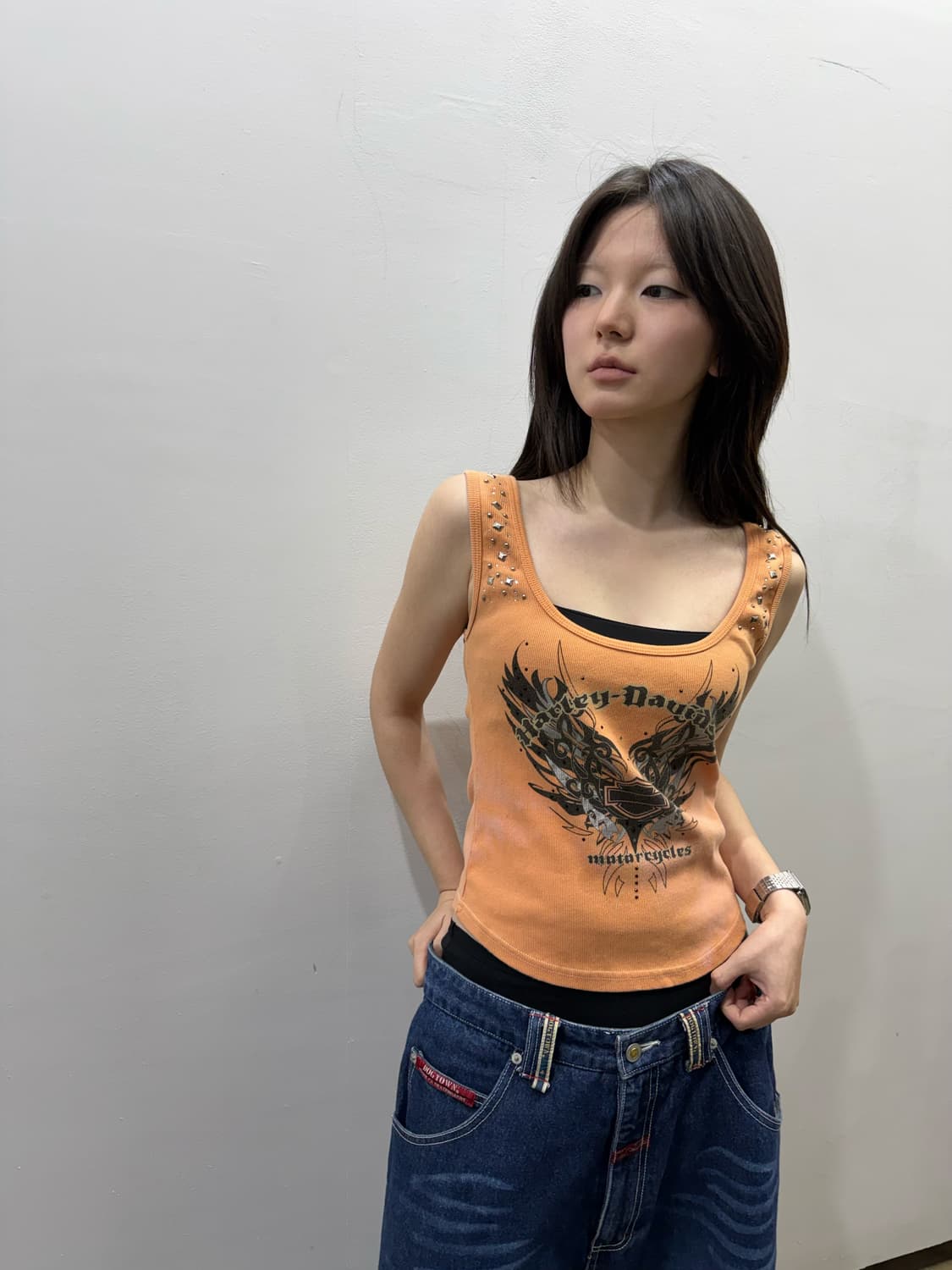 할리데이비슨 오렌지 코튼 슬리브리스 상품이미지2