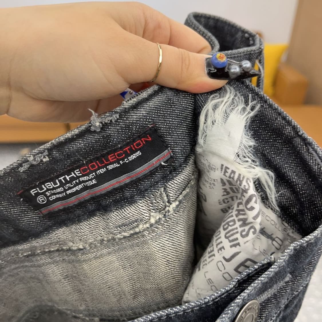 푸부 FUBU 올드스쿨 히피 에스닉 패턴 데님팬츠 35인치 C08751 상품이미지6