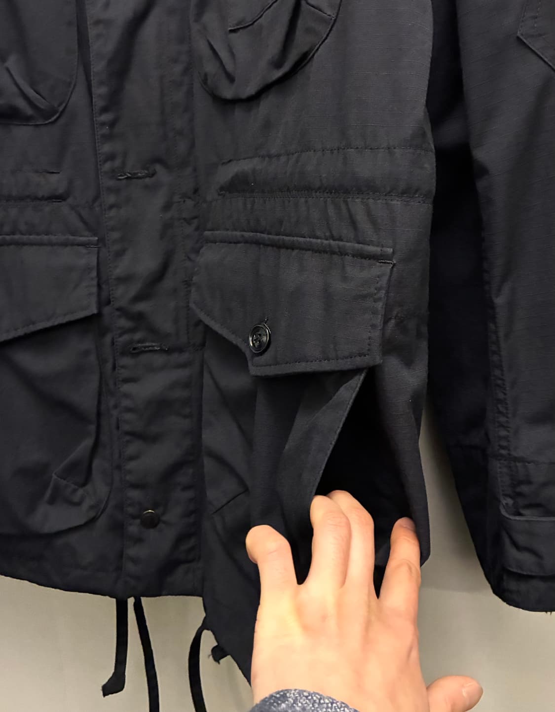 (M/100)엔지니어드 가먼츠 립스탑 6포켓 후디 필드자켓 블랙 해 상품이미지4