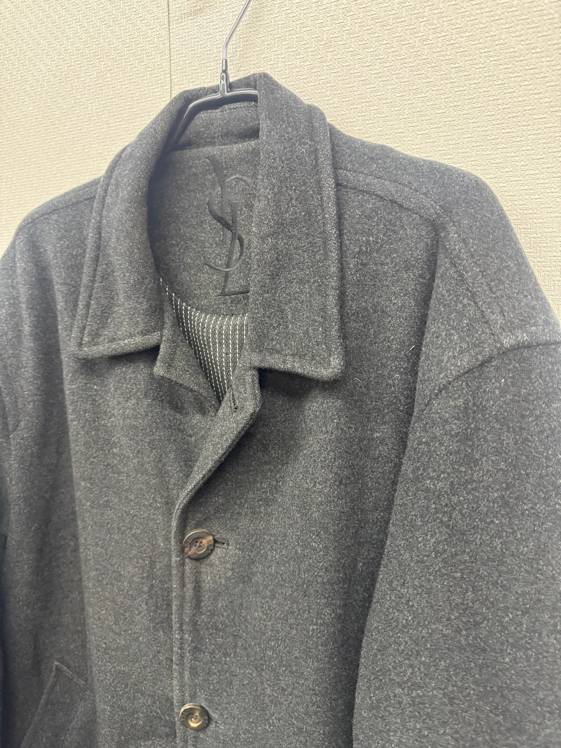 입생로랑 차콜색 울 코트 100(L~XL) 상품이미지2