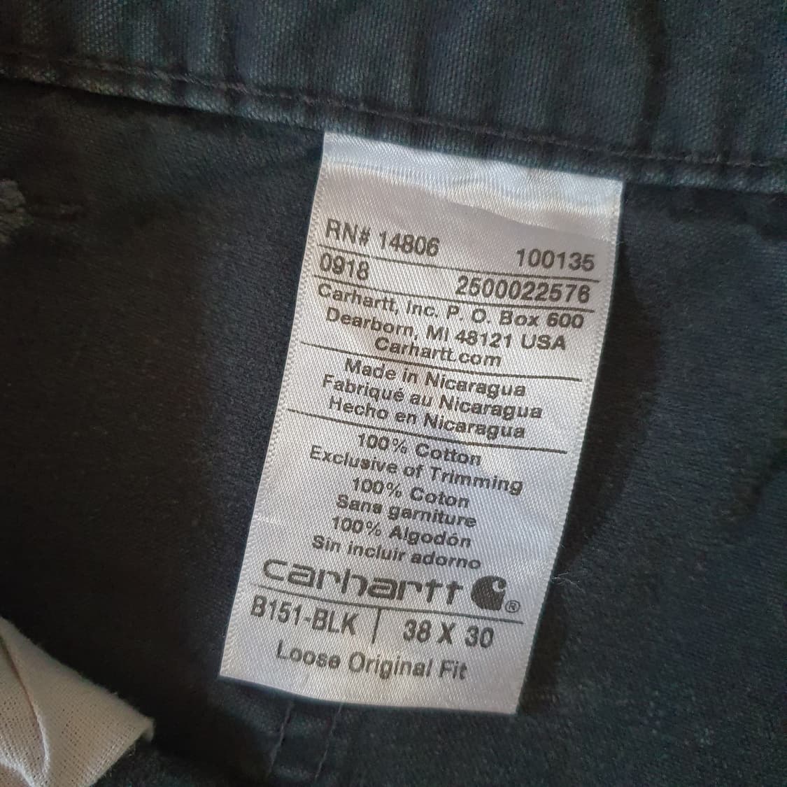 칼하트 카펜터  B151-BLK 워크 팬츠 no.83 상품이미지6
