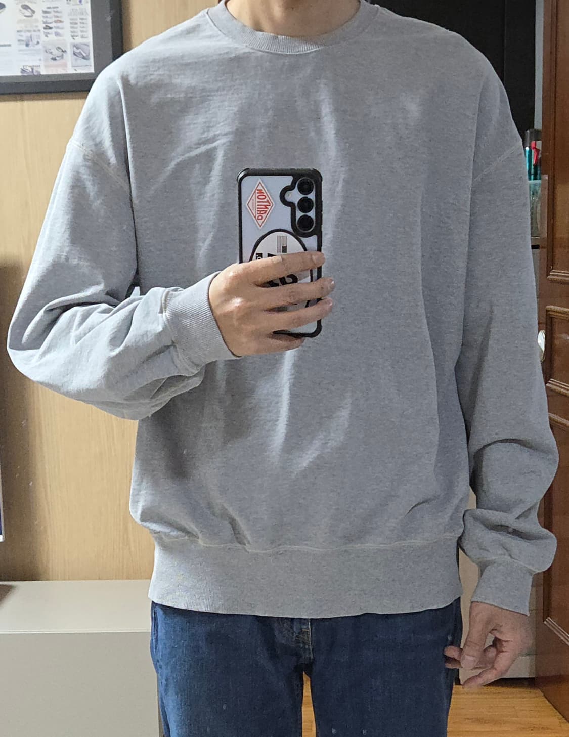 (착샷) 러프사이드 오버사이즈 스웻 티셔츠 맨투맨  상품이미지9