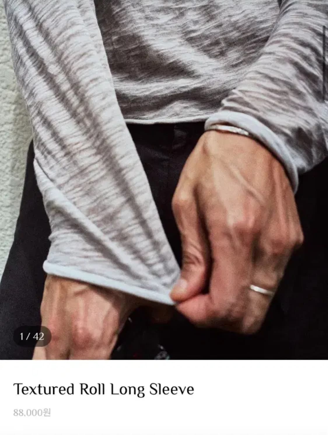 모노프리베 텍스쳐 롱슬리브 그레이 3사이즈 상품이미지2