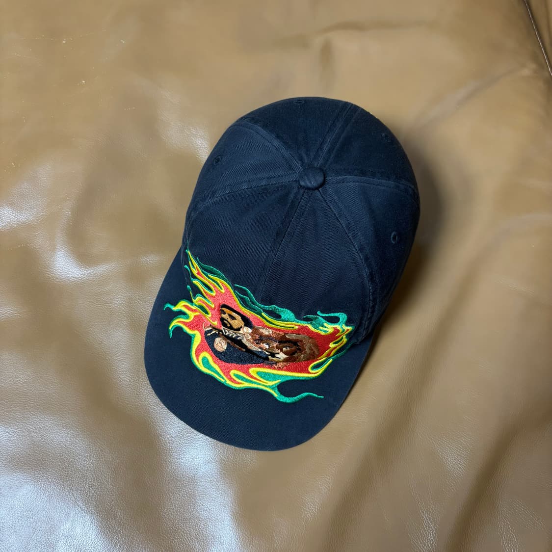 슈프림 6패널 볼캡 모자 라이온 워시드 블랙 상품이미지5