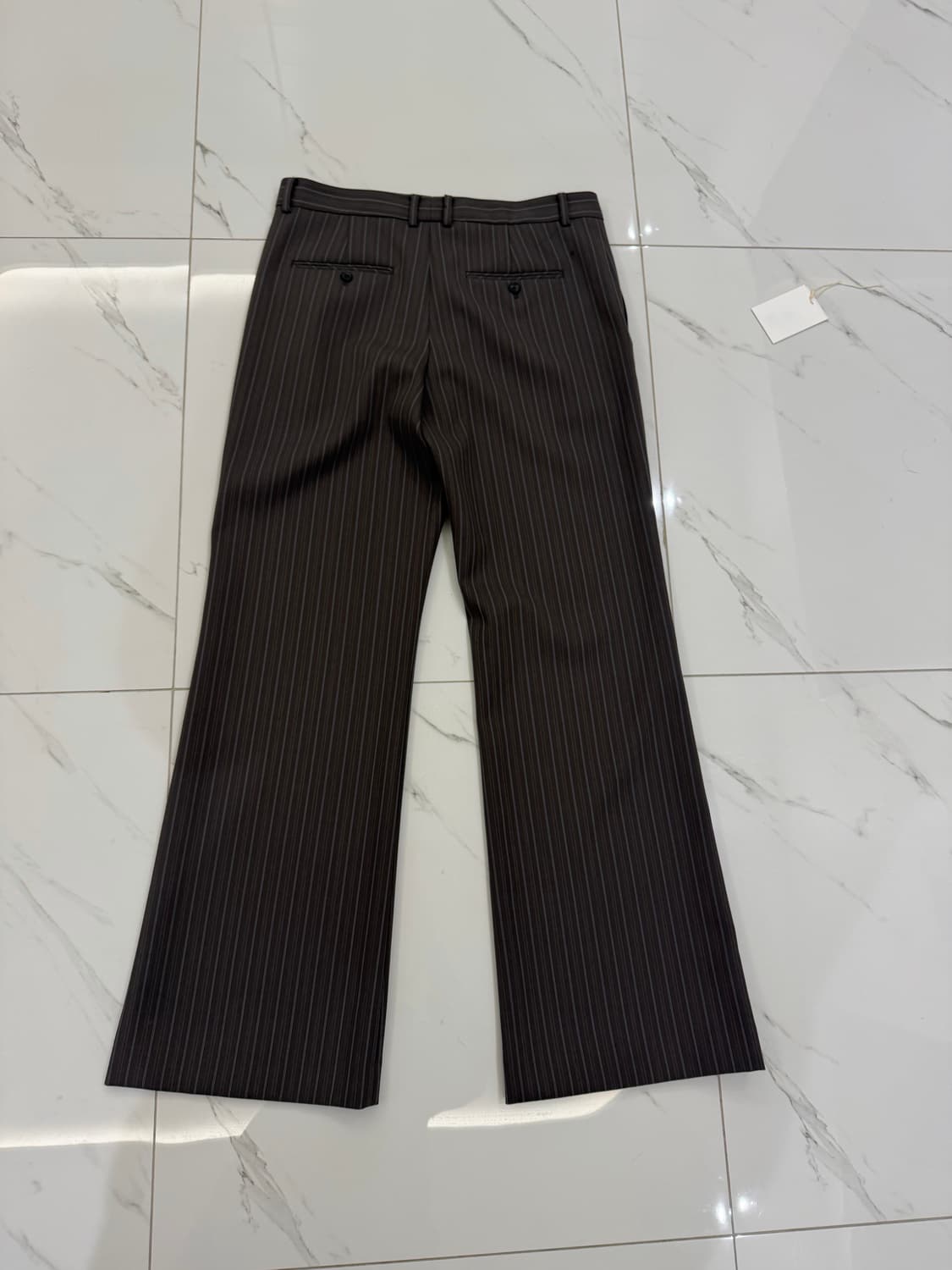 렉토 빈티지 스트라이프 플레어 팬츠 세피아 그레이 상품이미지3