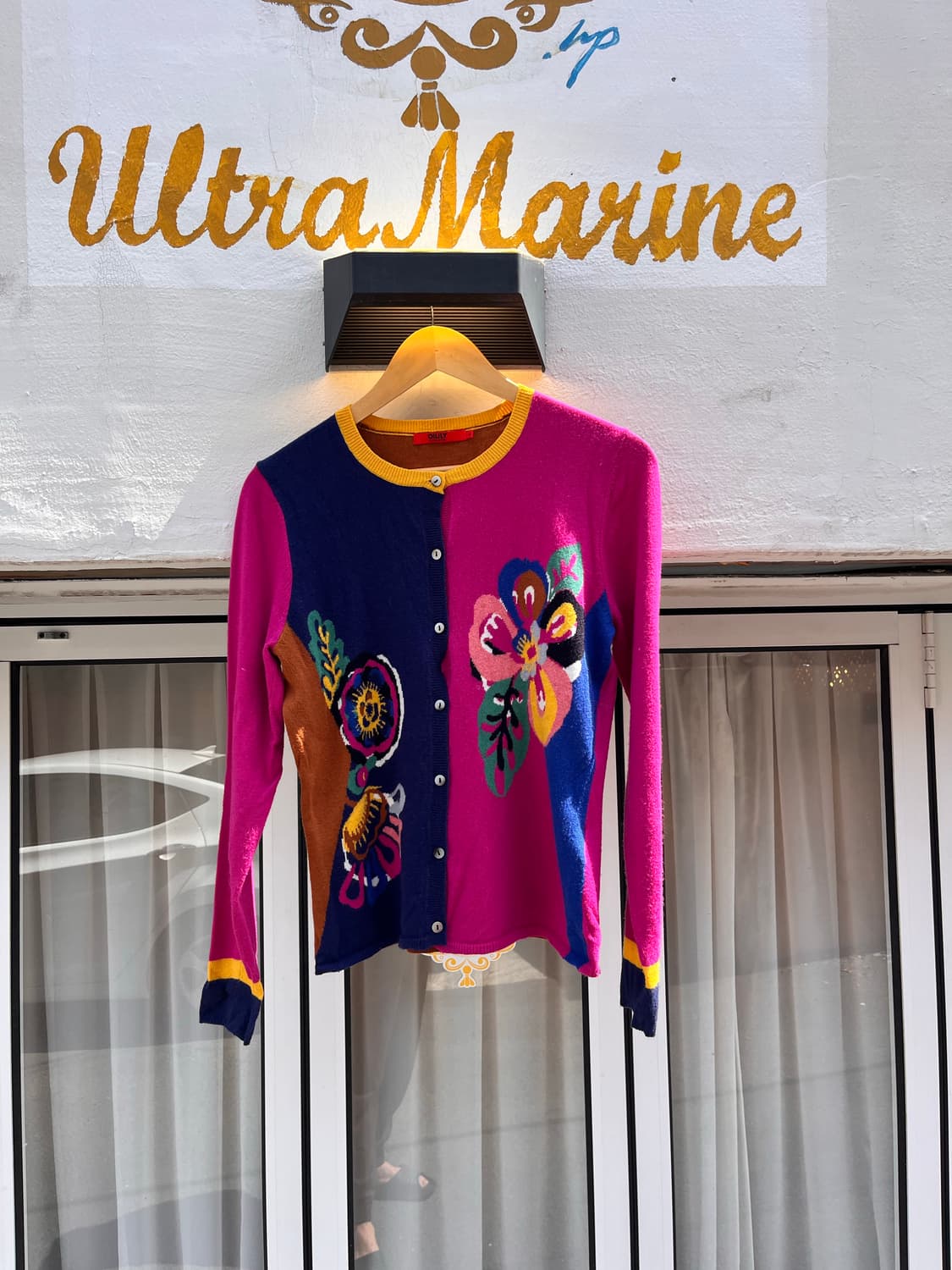 오일릴리 컬러 블록 플라워 가디건 상품이미지1