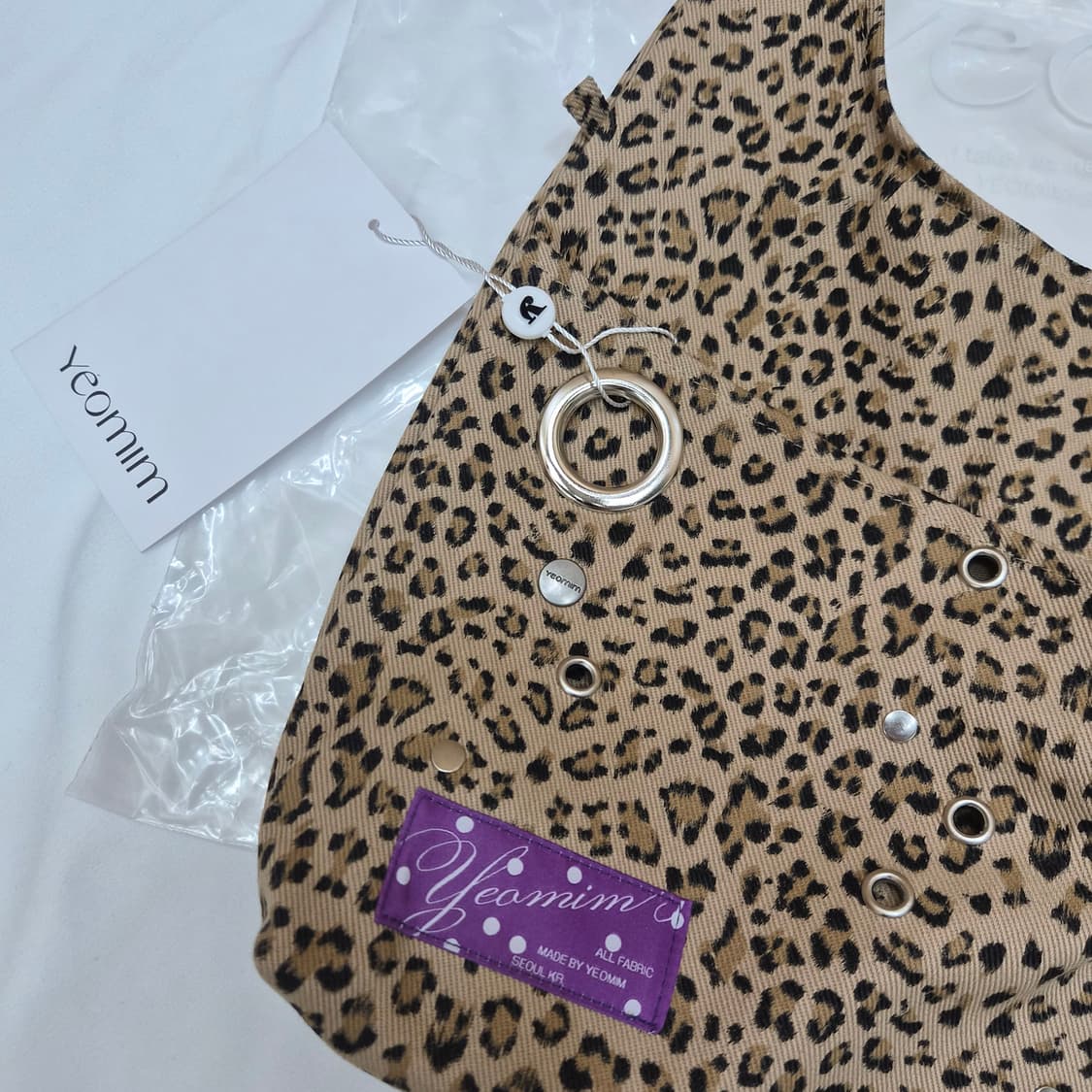 (새상품) 여밈 레이아웃백 (레오파드 베이지) 상품이미지5