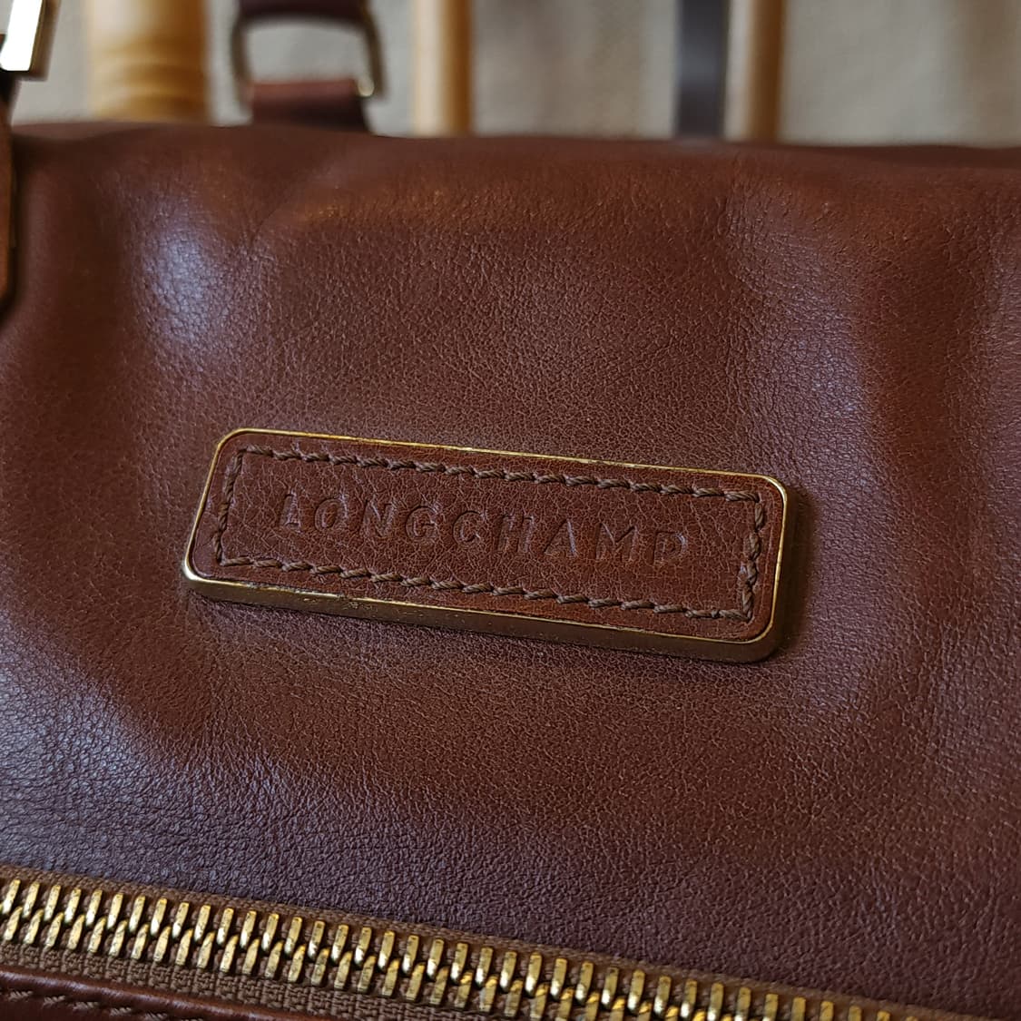 90s 롱샴 브라운레더 닥터백 핸드백 상품이미지5