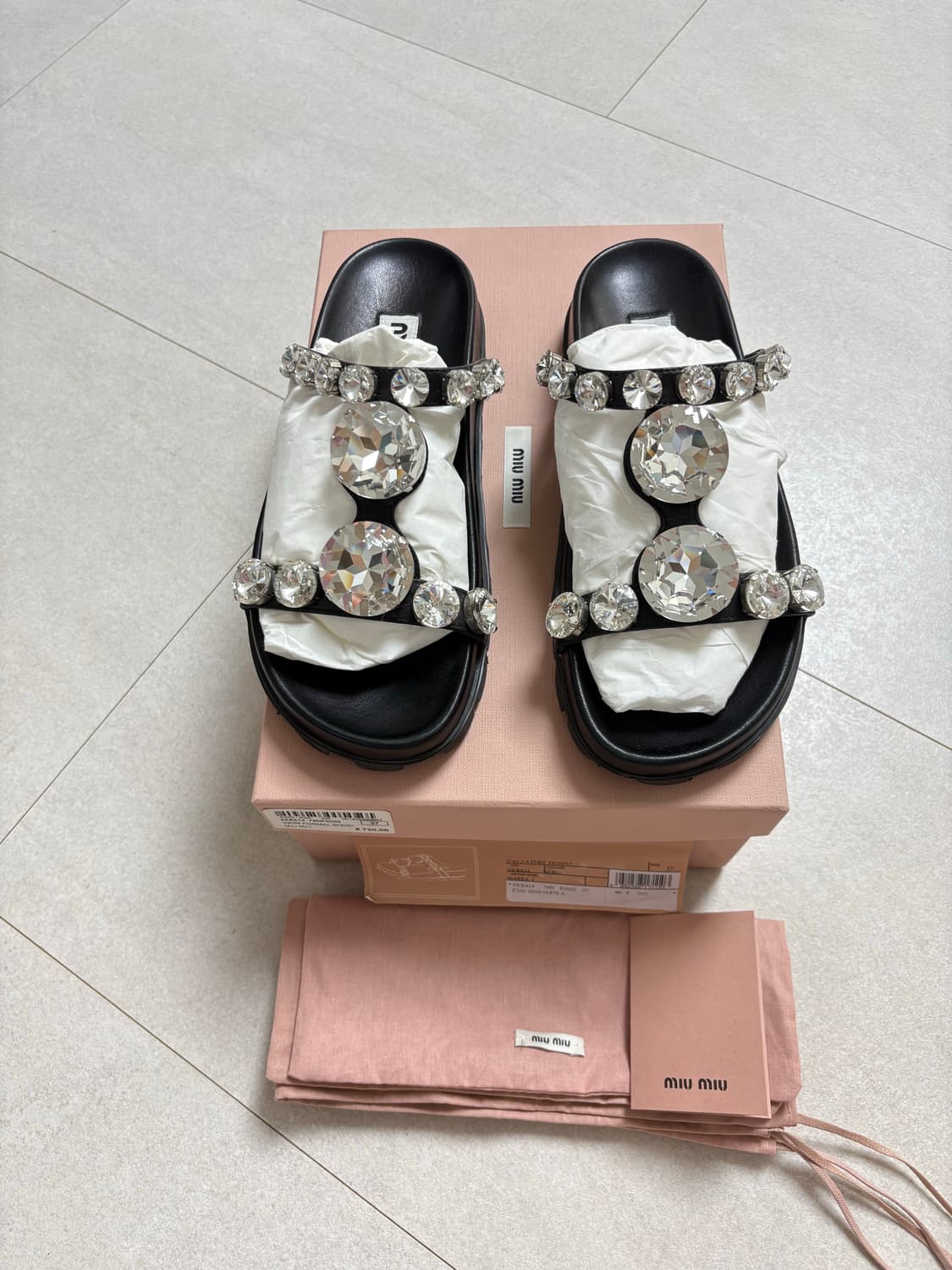 미우미우 크리스탈 슬리퍼 37사이즈 상품이미지2