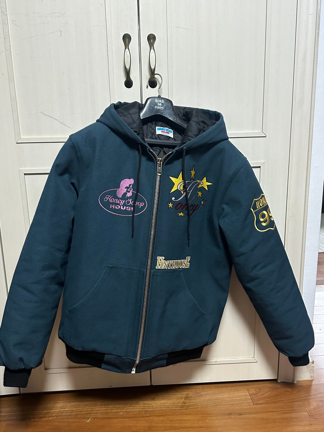 (급매)허니스쿱하우스 캔버스 후드 워크자켓 틸 M 상품이미지1