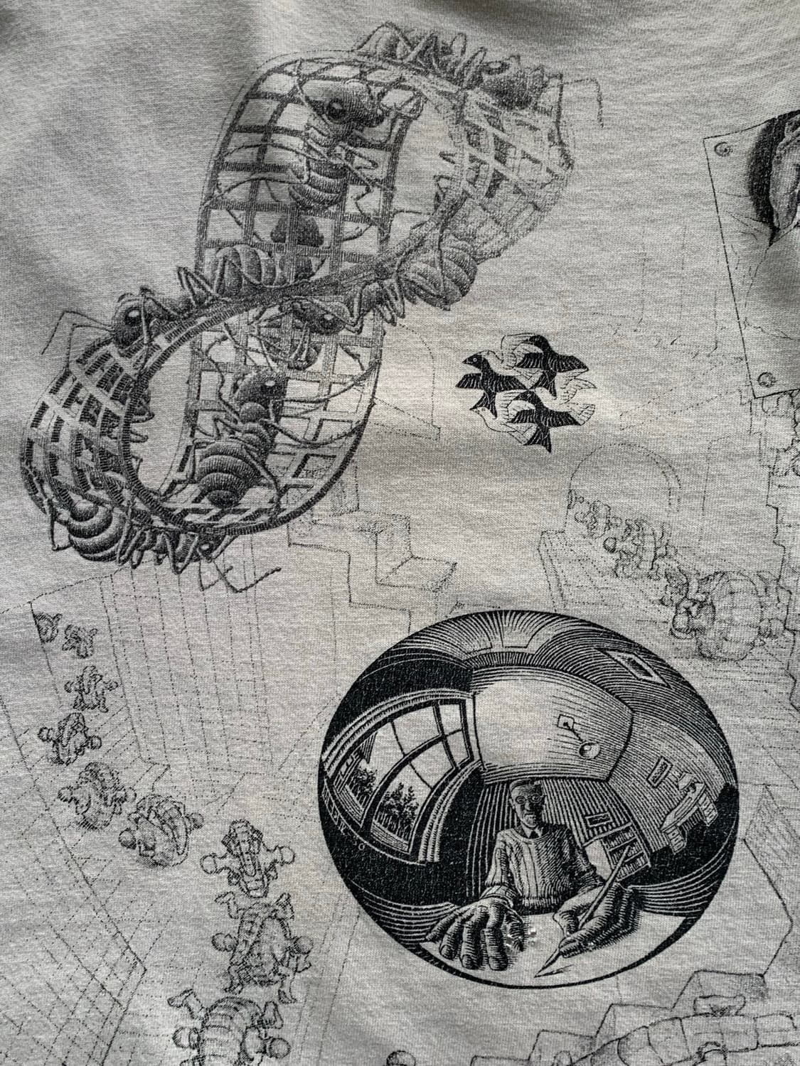 1991 M.C. Escher 아트웍 프린팅 티셔츠 상품이미지3