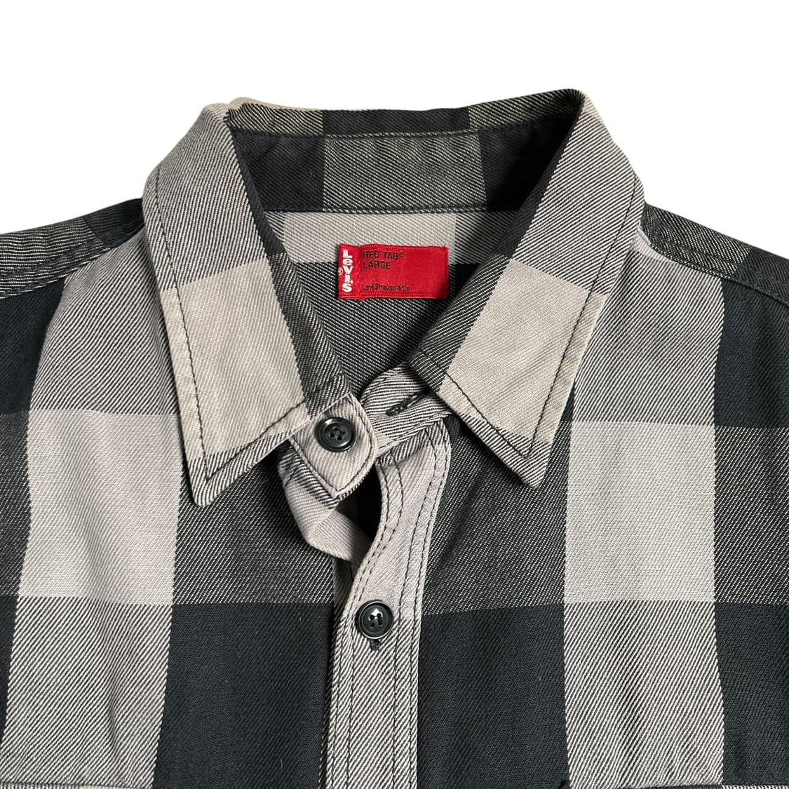 LEVI’S 리바이스 레드탭 체크셔츠 블랙 00s 상품이미지3