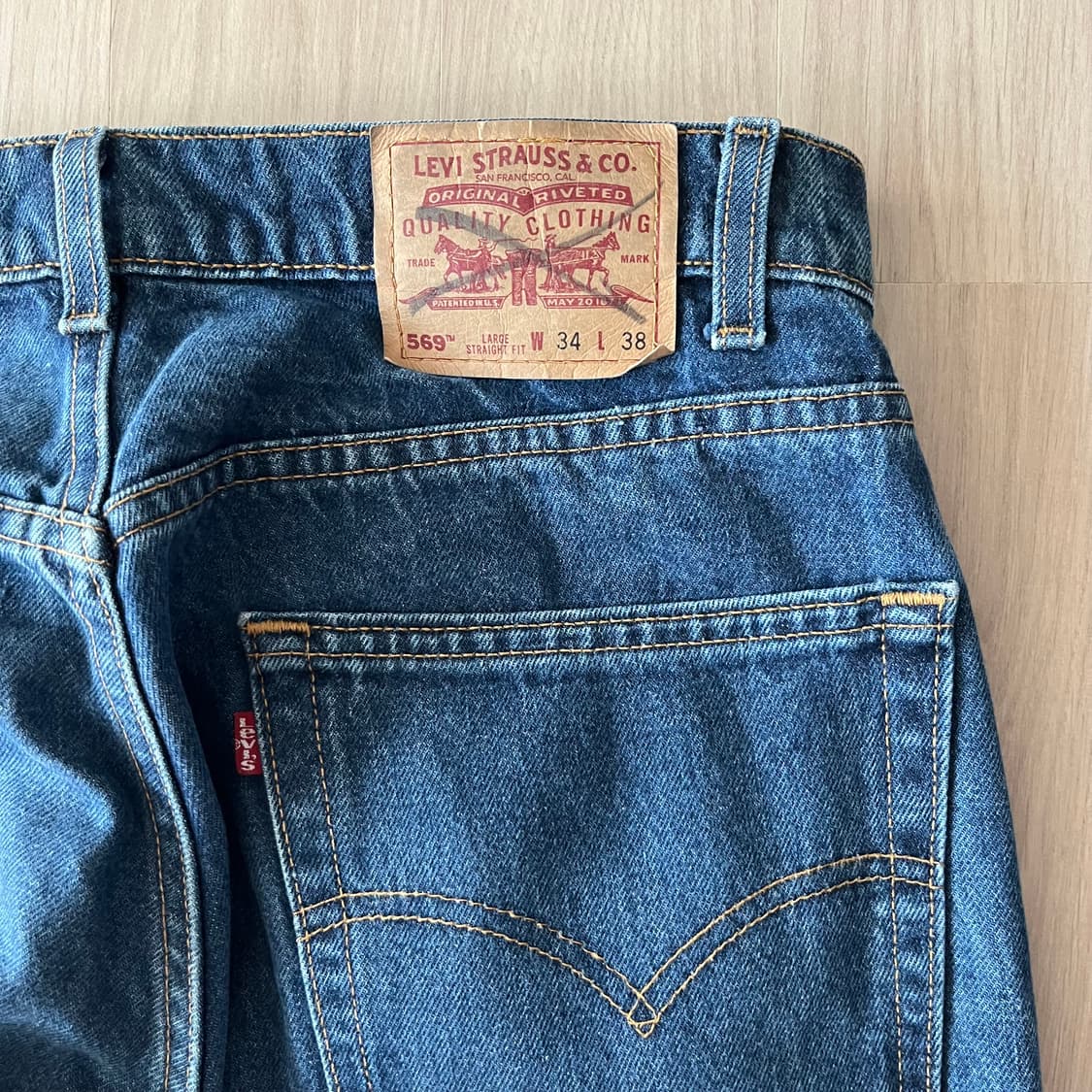 [34X38] 90s 빈티지 리바이스 569 인디고 made in usa 상품이미지5