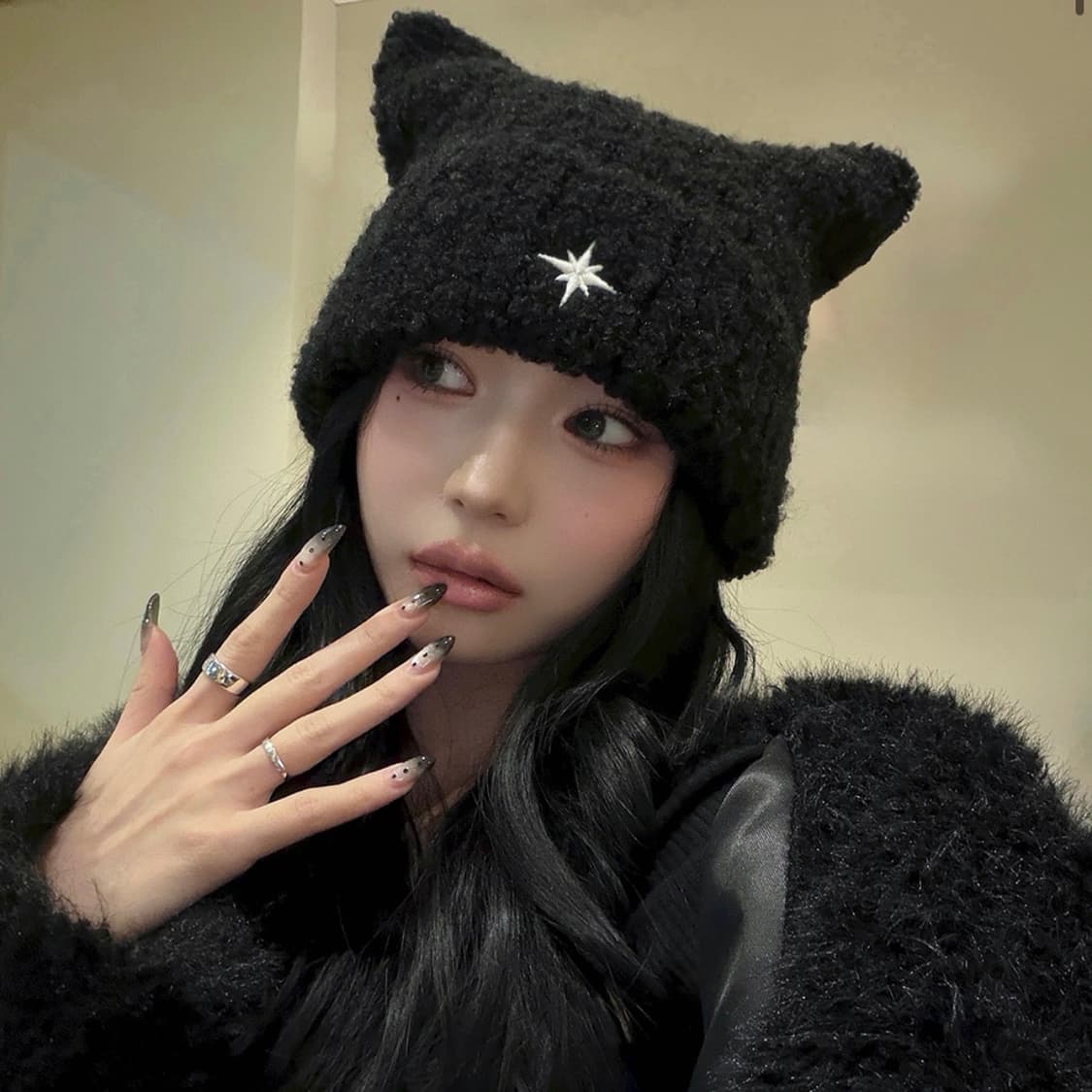 NOMBRE 자수 캣 비니 상품이미지3