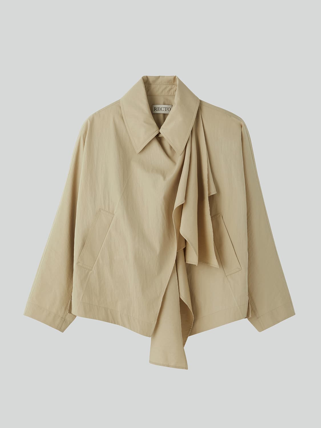 렉토 RECTO 머플러 랩 코트 옐로우 베이지 상품이미지6