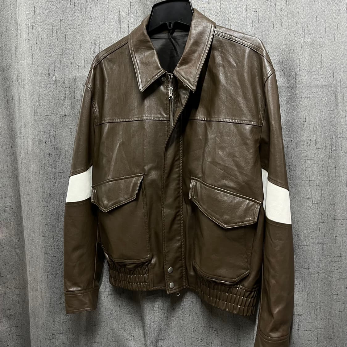 XL 에잇세컨즈 레더 가죽 남성 봄버 자켓 상품이미지3