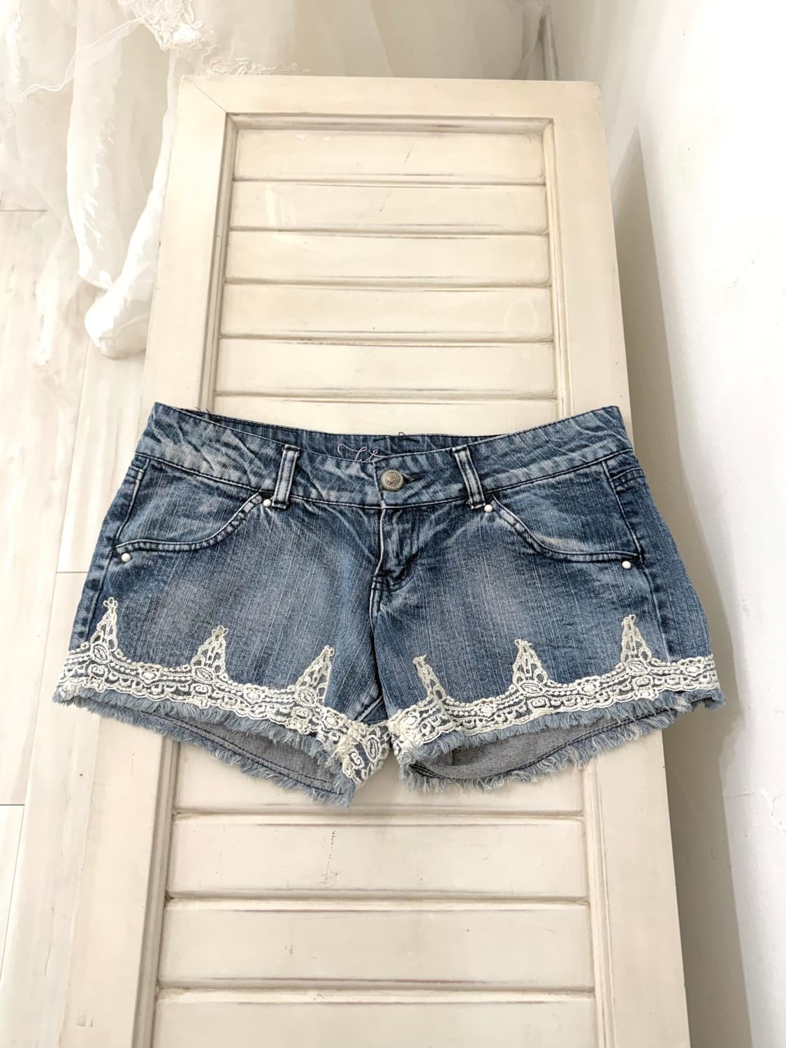 Fairy lace point short denim pants  상품이미지1