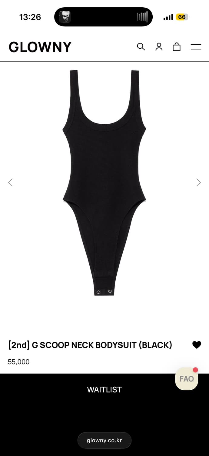 글로니 glowny bodysuit black M 상품이미지2