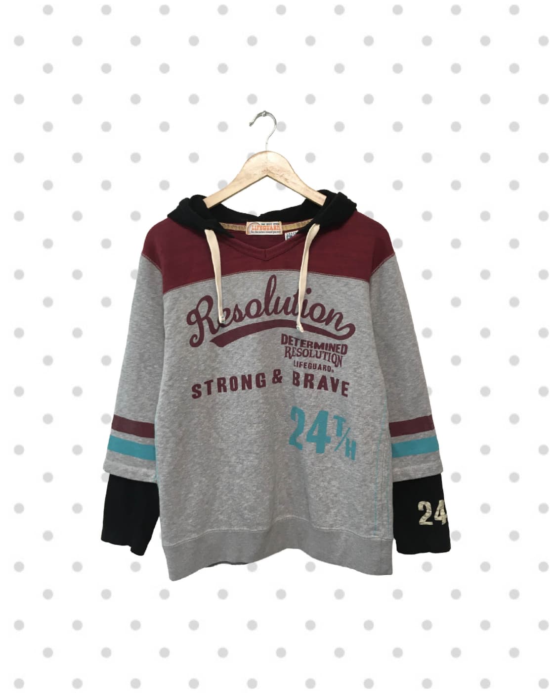 vintage layered hoodie top grey 상품이미지1