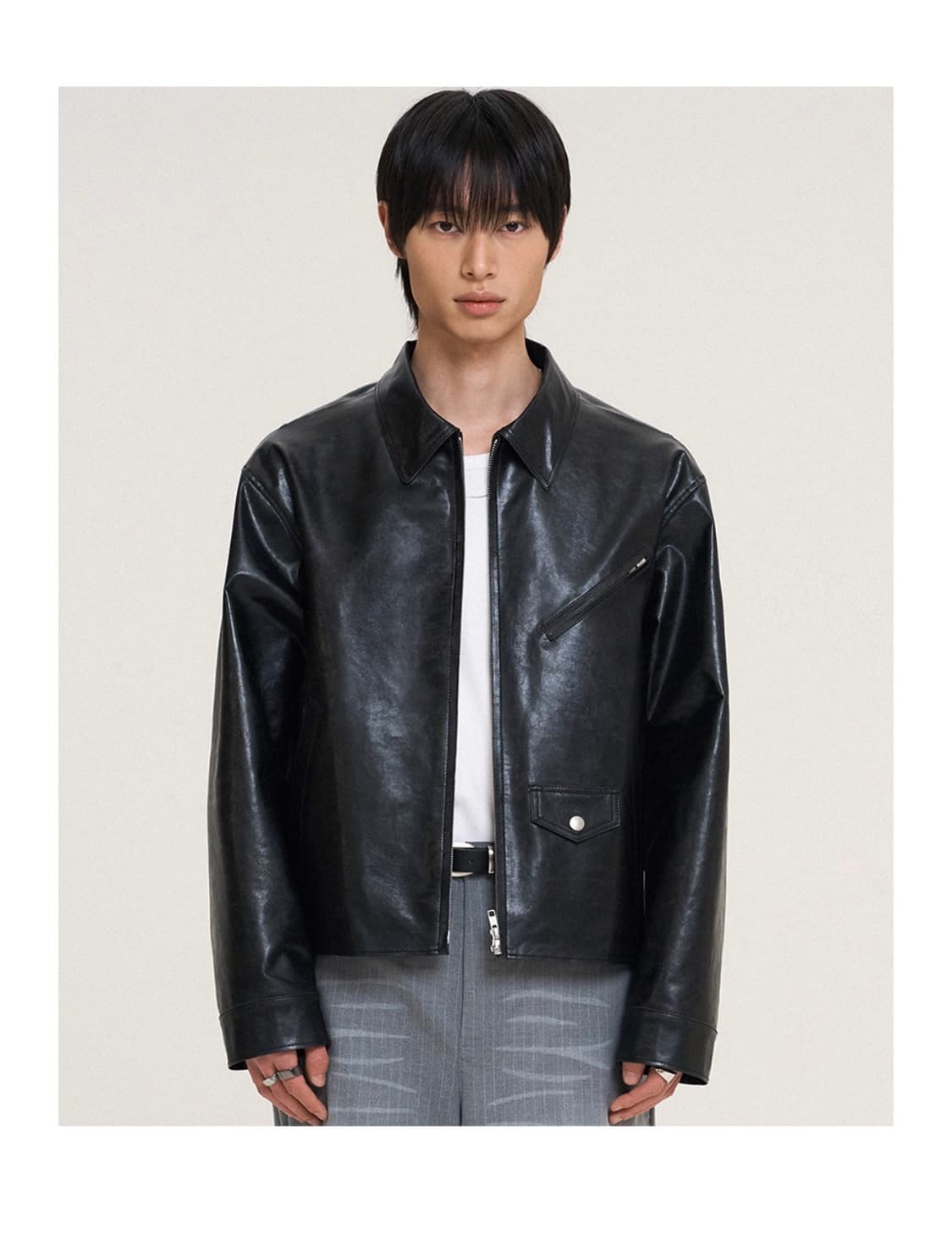 (L) 도프제이슨 파이로 싱글 레더자켓 BLACK 판매 상품이미지1