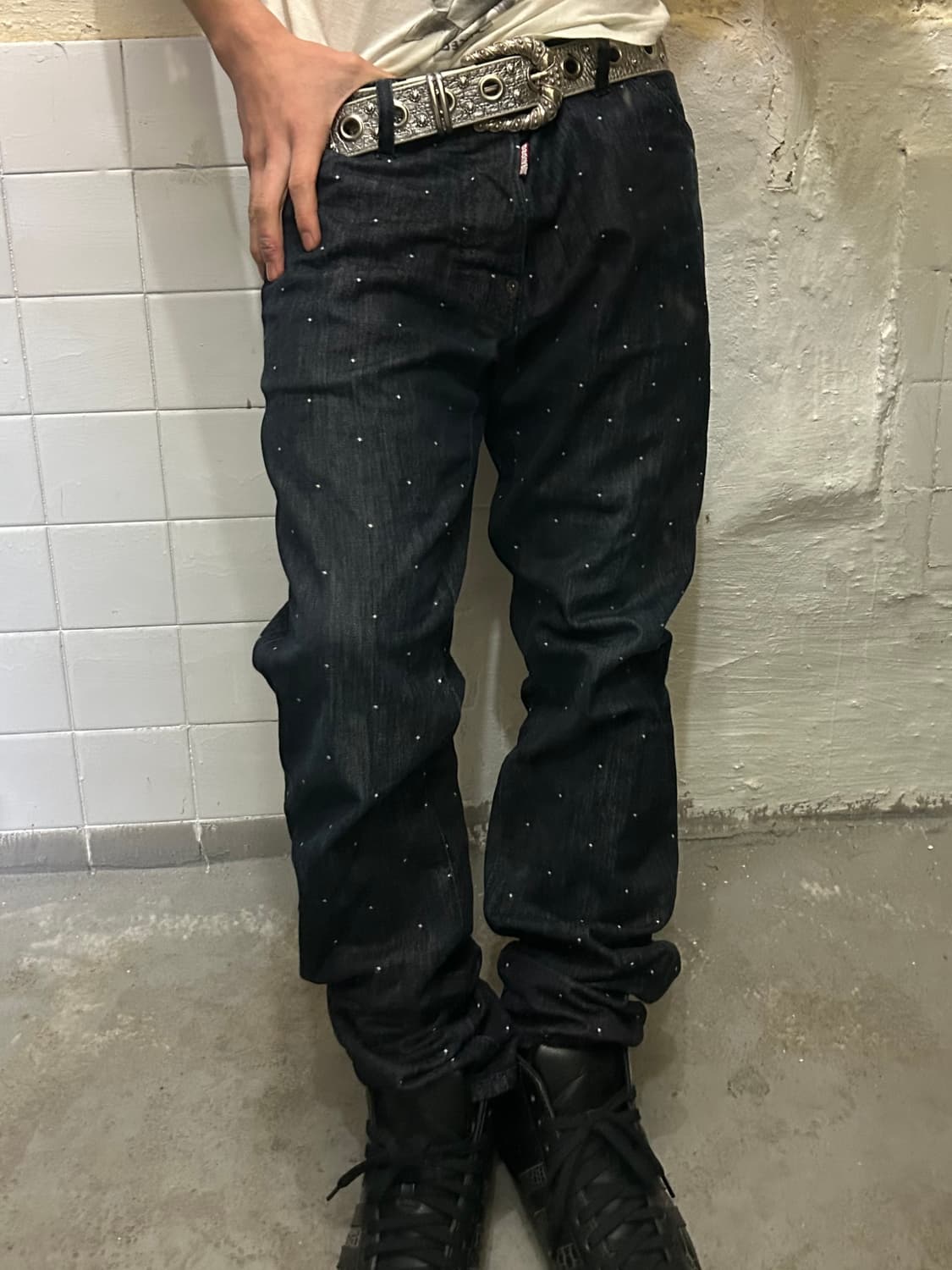 *rare* 디스퀘어드 도트 데님팬츠   상품이미지1