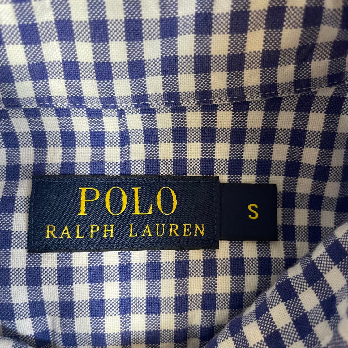 폴로랄프로렌 네이비 블루 체크 긴팔 버튼다운 셔츠 S 상품이미지4
