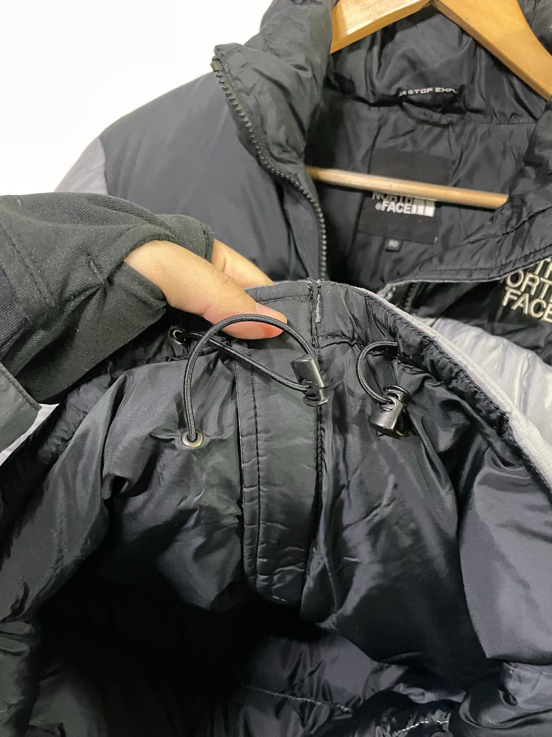노스페이스 눕시 패딩 95-100 사이즈 그레이 희귀 색상 상품이미지7