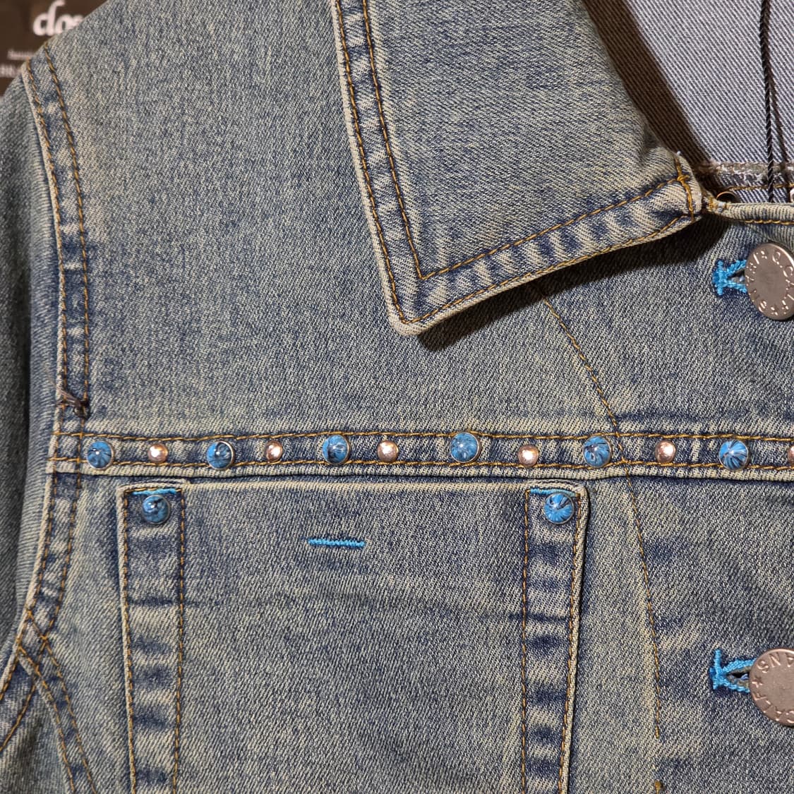 JPN 에스닉 스터드 포인트 데님 자켓 상품이미지2