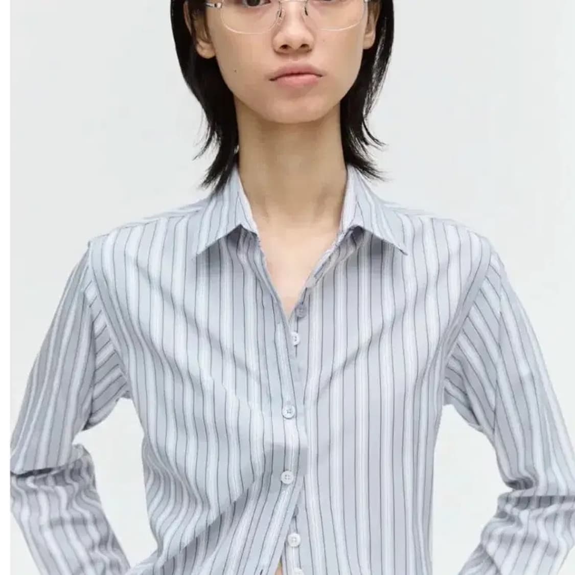 플리즈프로젝트 버튼 스트라이프 셔츠 상품이미지2