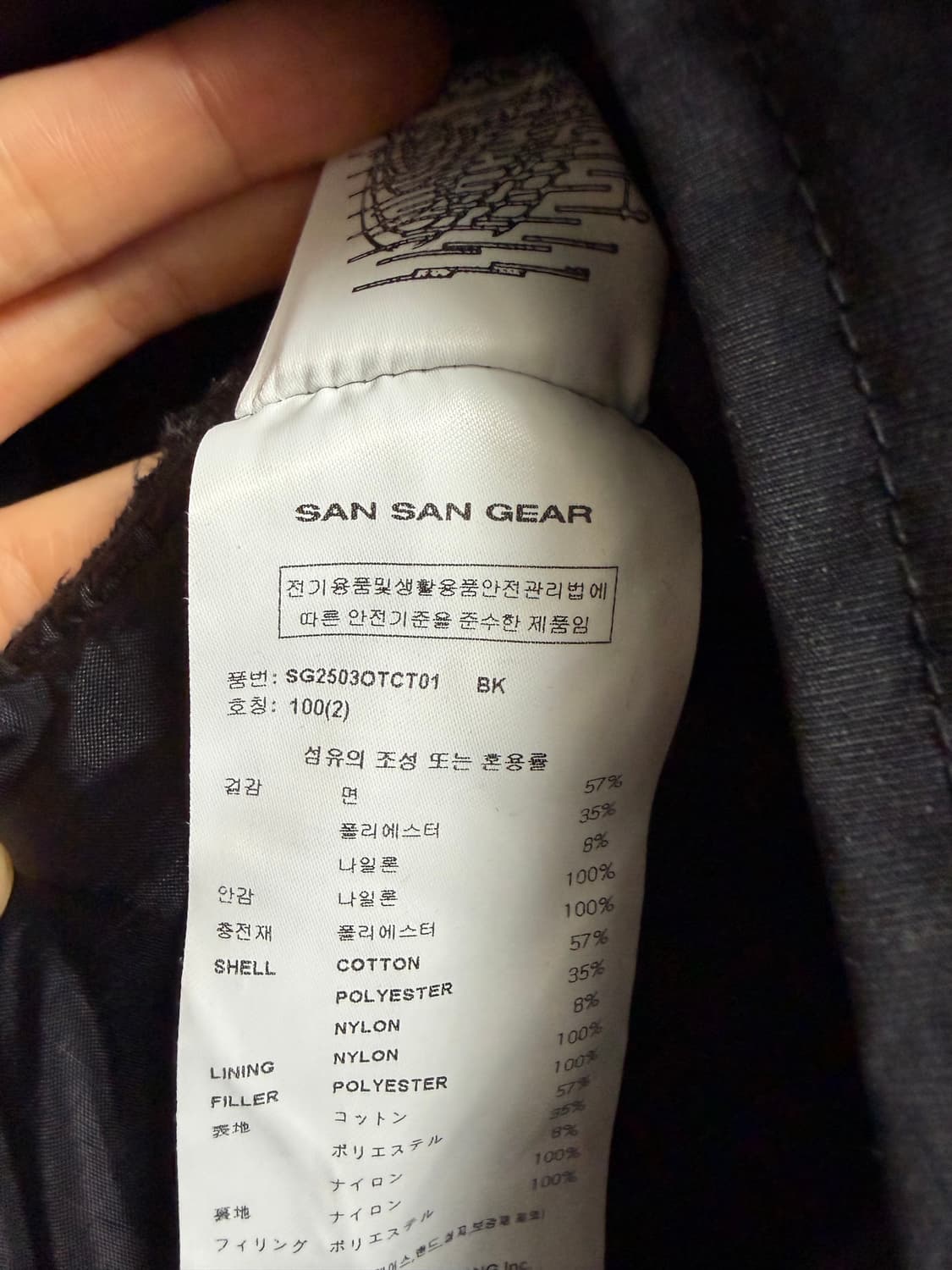 산산기어 지퍼 필드 파카 블랙 2사이즈 상품이미지8