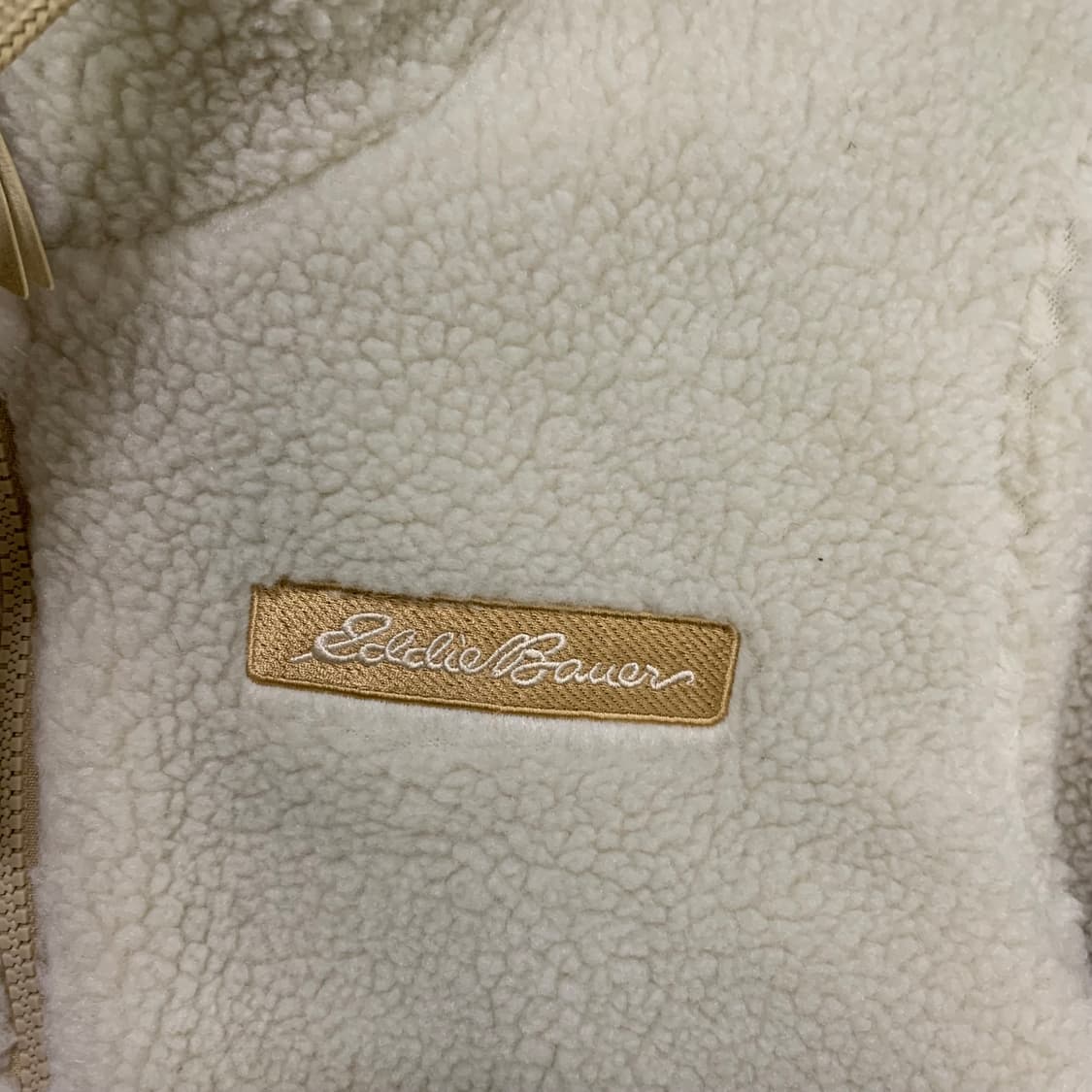 에디바우어 빈티지 아이보리 양털 후리스 후드집업 M 여성 상품이미지2