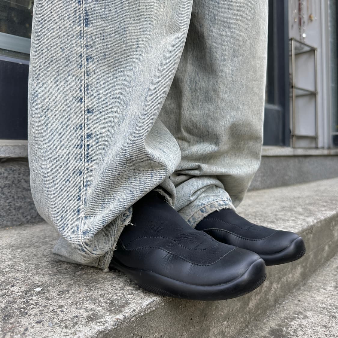 00s 빈티지 프라다 스포츠 가죽 스트레치 슬립온 상품이미지1