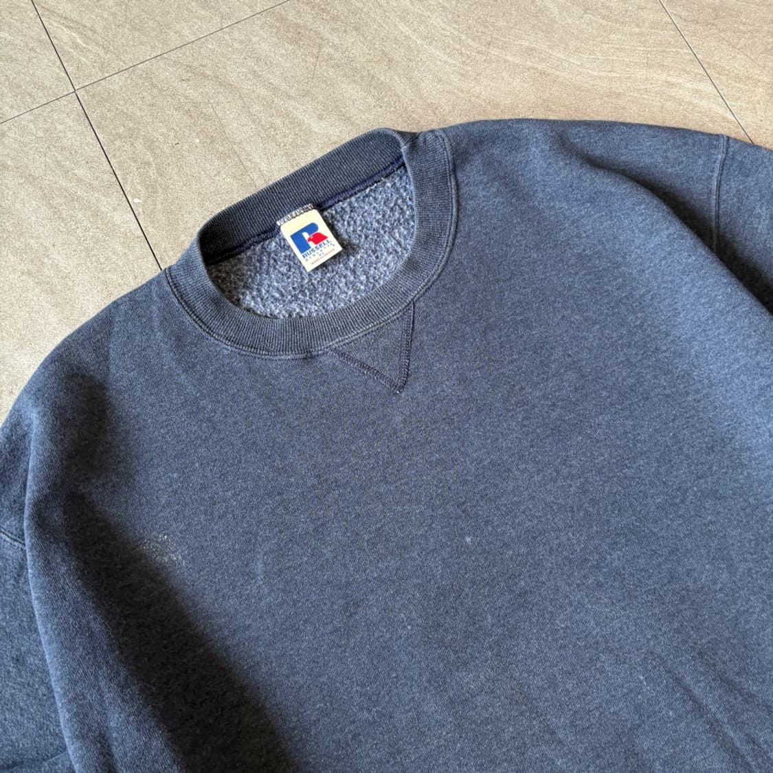 90s 90년대 멕시코 생산 러셀 블랭크 다크 블루 스웻셔츠 상품이미지10