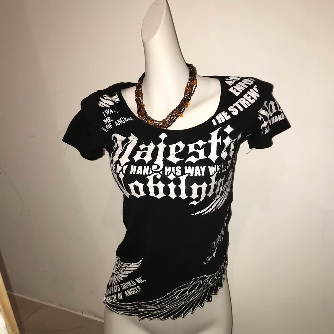 Vintage 고스펑크 고딕 날개 반팔티 상품이미지1