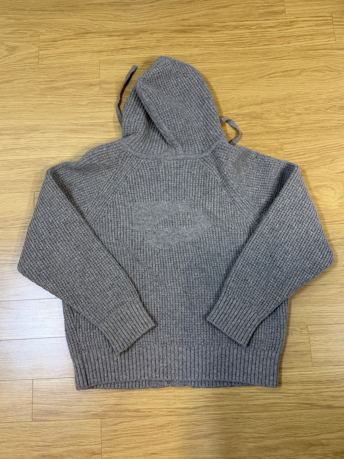 웰빙익스프레스 와플 니트 집업 그레이 S 상품이미지3