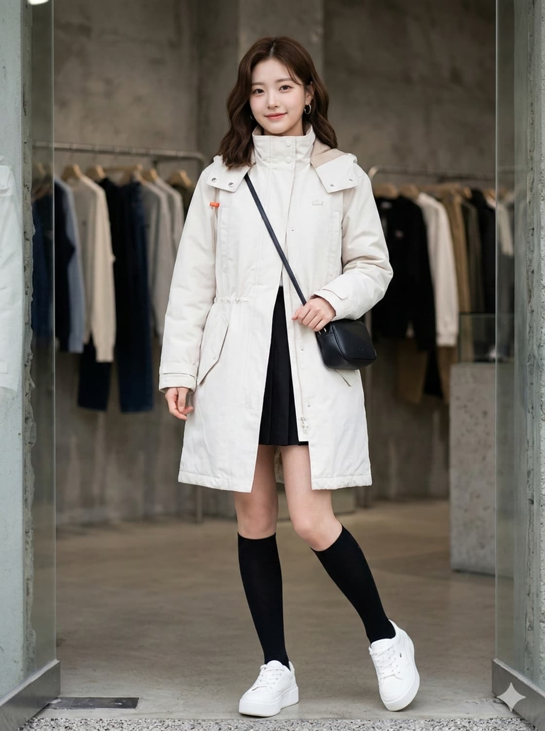 라코스테 오렌지 포인트 후드 파카 상품이미지1