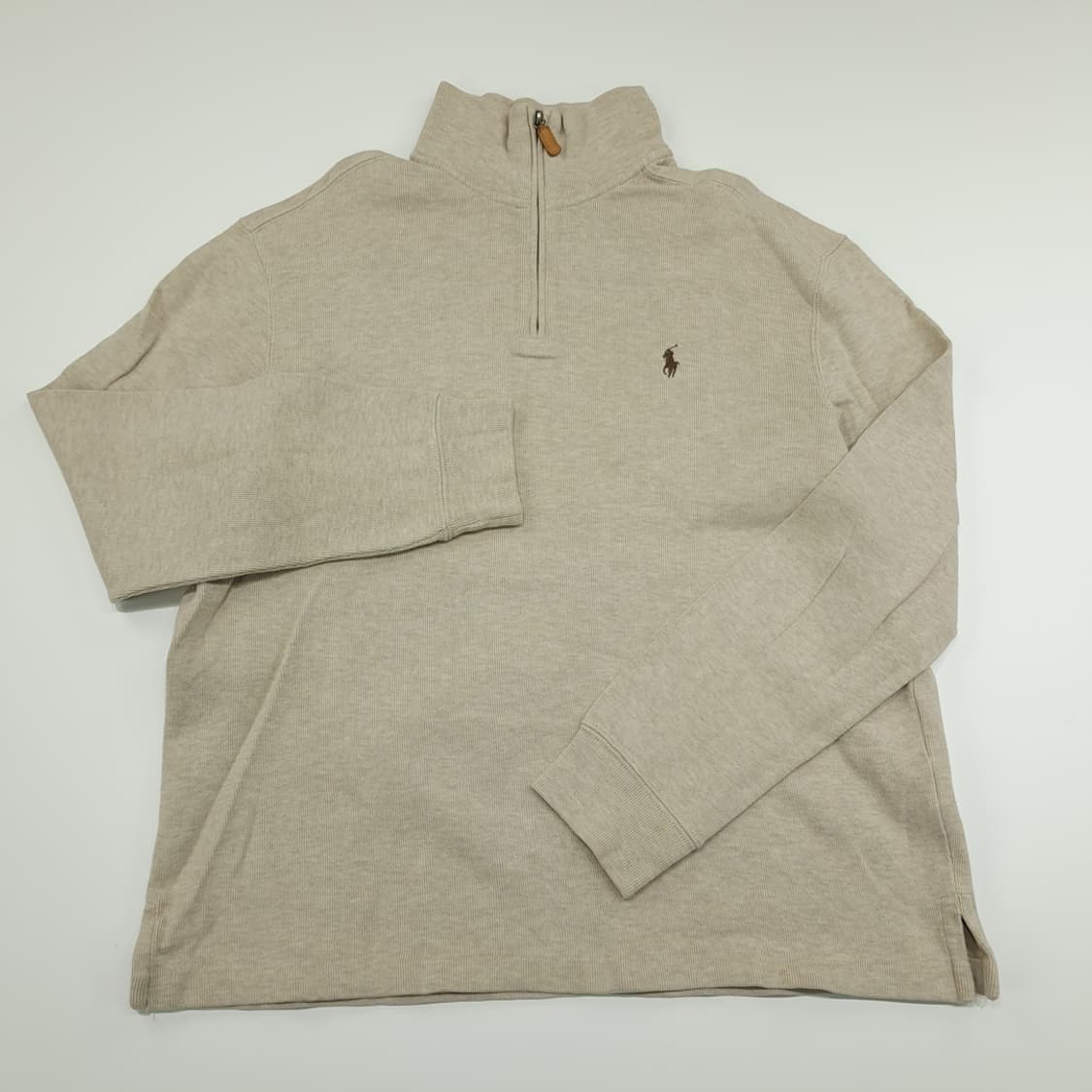 CN870 L 폴로 랄프로렌 오트밀베이지 하프집업 긴팔 니트 스웨터 상품이미지2