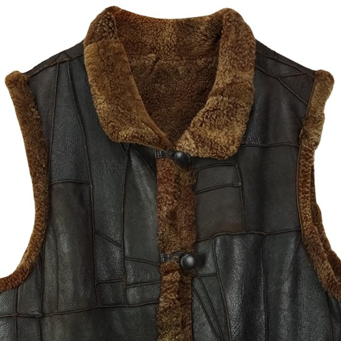 [빈티지] 리얼 쉽스킨 양가죽 양모 레더 베스트 조끼 M19973 상품이미지4