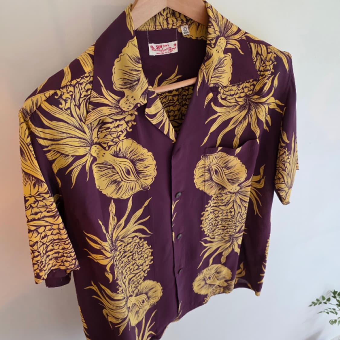 SUN SURF PINEAPPLE BORDER Rayon 알로하셔츠 상품이미지4