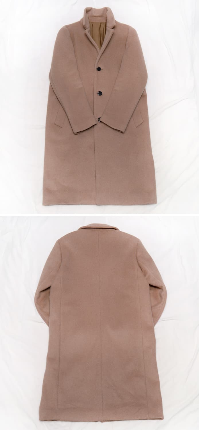 컨셉원 울캐시미어 허니 브라운 클래식 싱글 롱코트 (M / 95-100) 상품이미지3