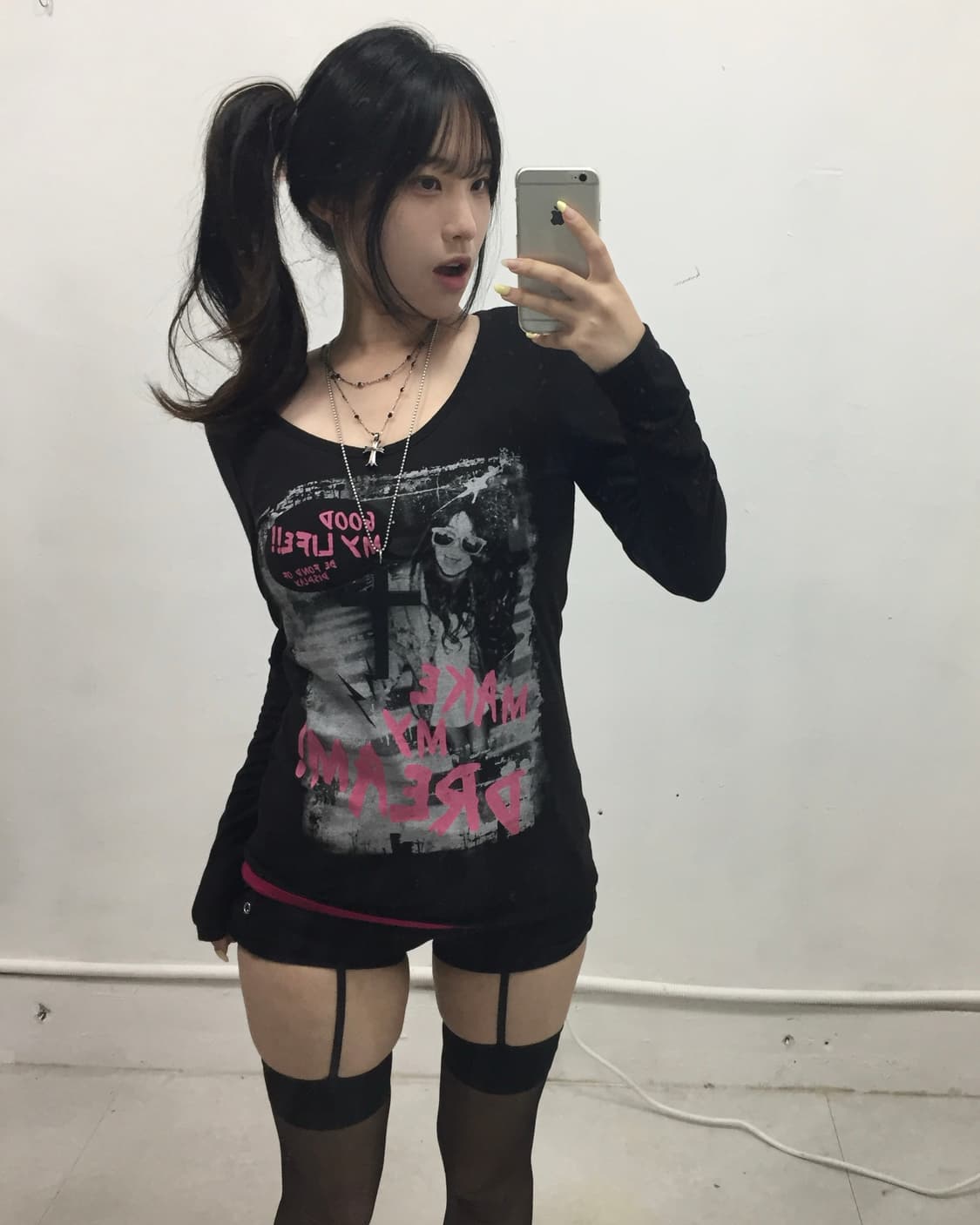 [SHC] 오네갸루 y2k 핫핑크 롱슬리브 상품이미지1