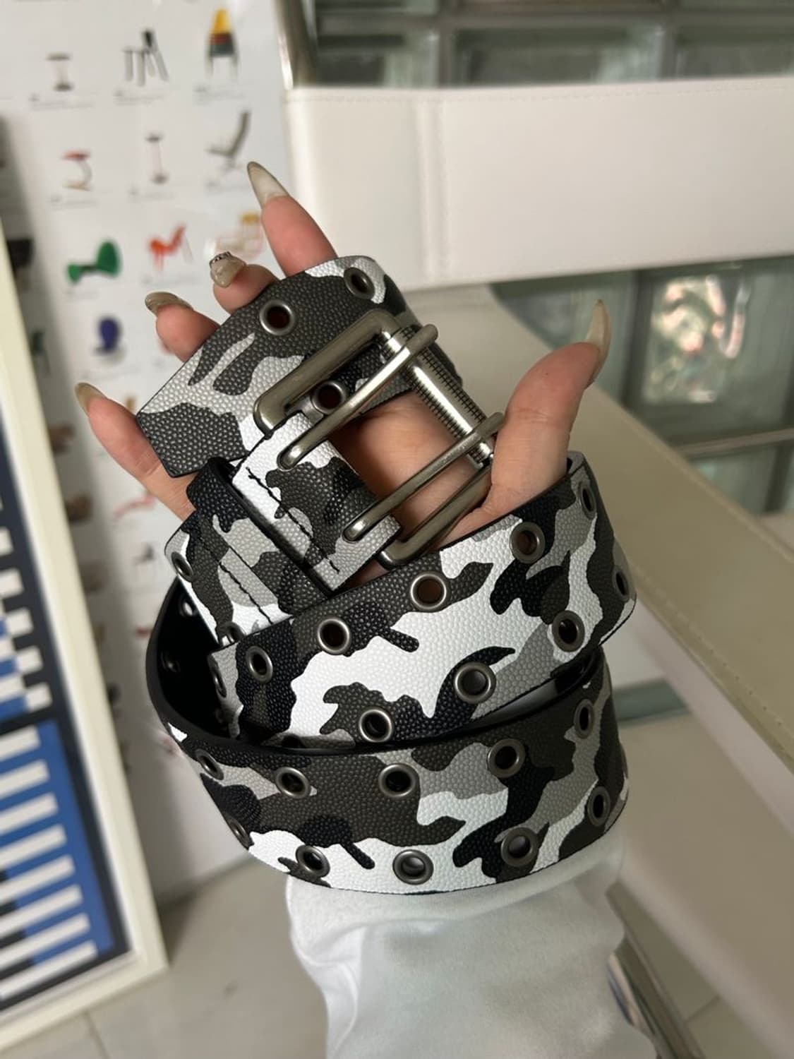 CAMO DOUBLE EYELET BELT 카모 아일렛 벨트 상품이미지1