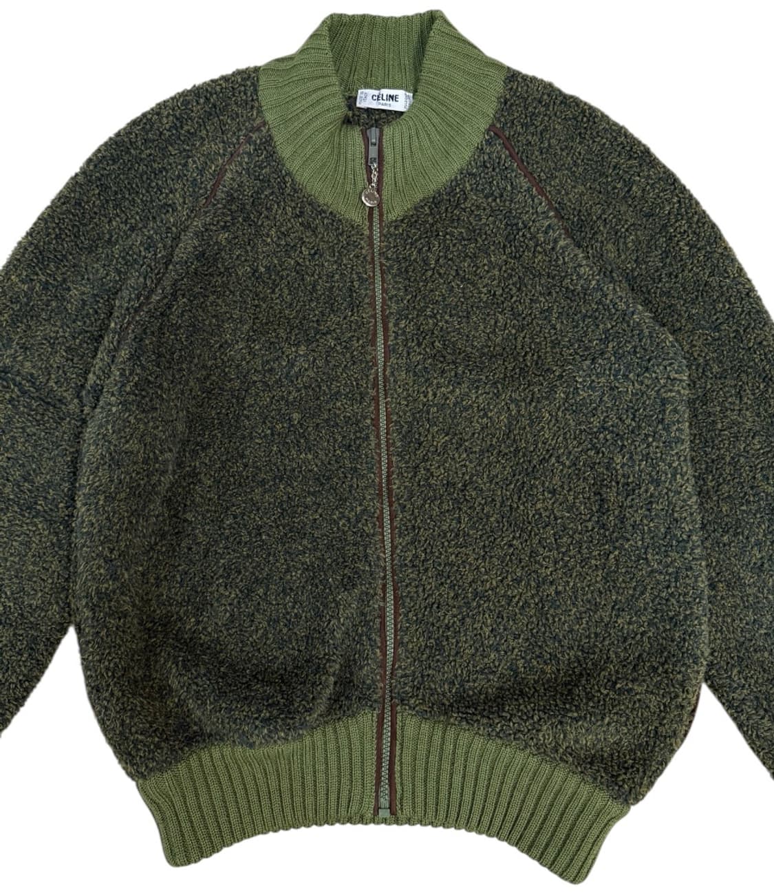 올드 셀린느 90s 테디 올리브 그린 플리스 자켓 상품이미지4